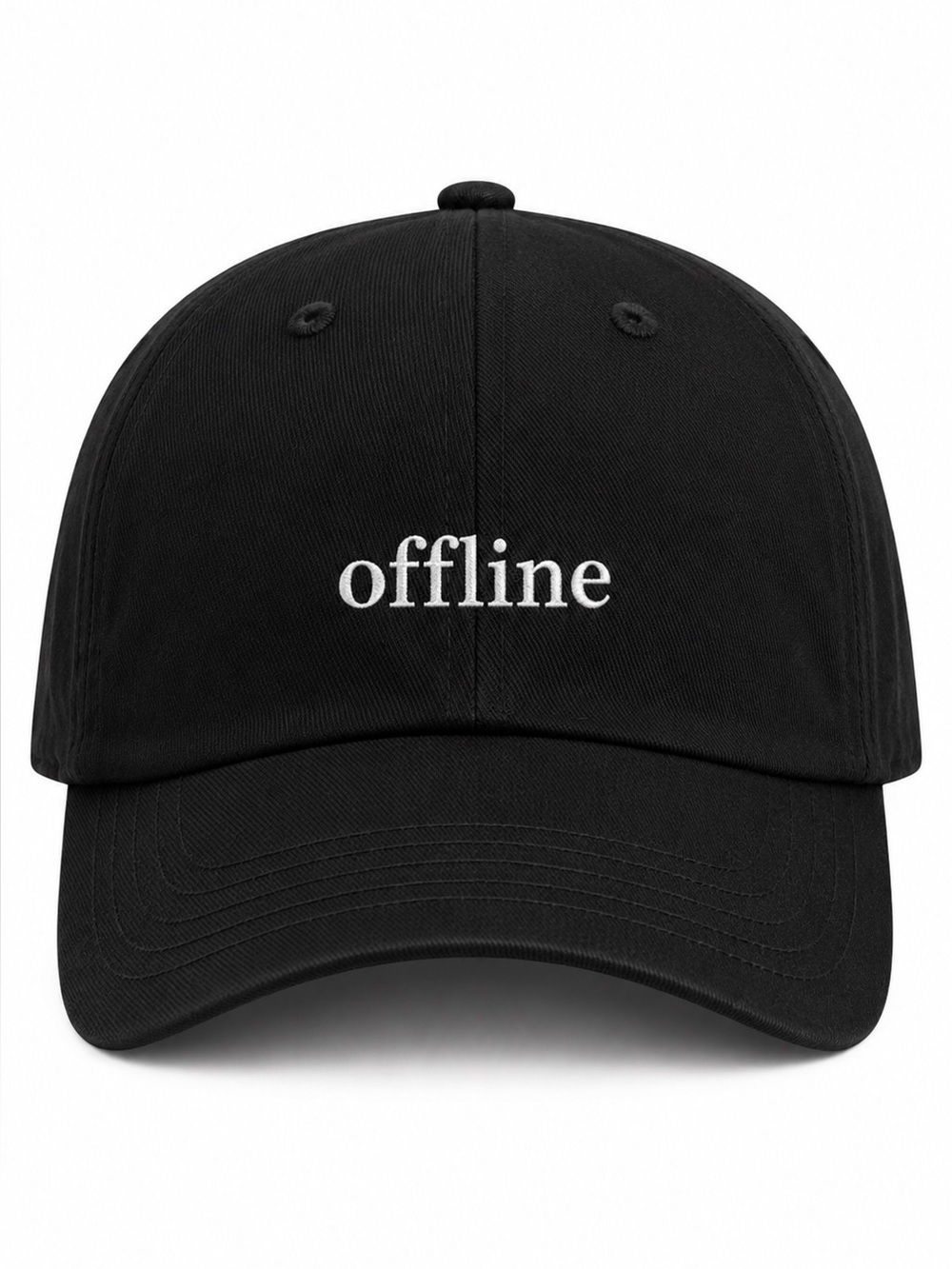 🚫 Offline Embroidered Baseball Cap Dad Hat Minimal Aesthetic Neutral Adjustable